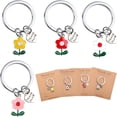 thumbnail image 2 of DESIGNICE 4 Sets of Teacher Appreciation Gifts Keychains Thank You for Helping Me Grow Handmade Card Colorful Flower Keychain for Teachers Christmas Gift, 2 of 7