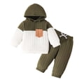 thumbnail image 2 of ATOGUTA Boys' Clothing Sets Ribbed Long Sleeve Hooded Sweatshirt Drawstring Jogger Pants 2 Piece Casual Tracksuit, 2 of 8