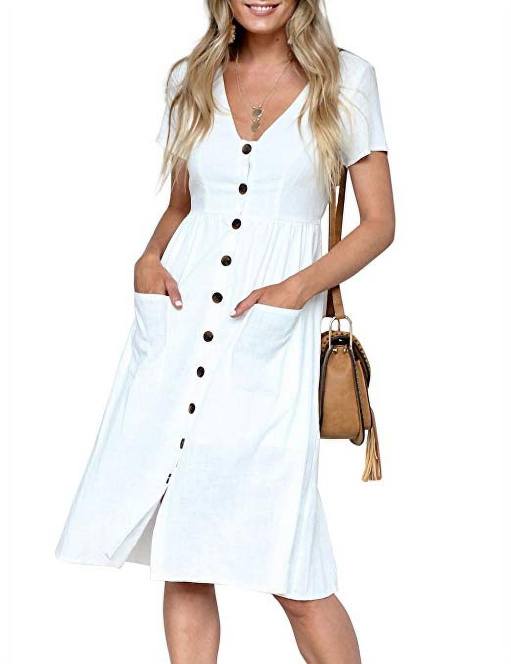 button down dress with pockets