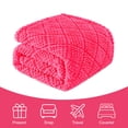 thumbnail image 4 of Whale Flotilla Fuzzy Fleece Twin Size Blanket for Bed, Soft Fluffy Jacquard Waffle Blankets for All Season, Lightweight and Warm, 60x80 Inch, Hot Pink, 4 of 11