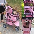 thumbnail image 3 of YRLLENSDAN Pet Stroller for Small Dog 10 lbs All Terrain Dog Stroller for Medium Dog 30 lbs Cat Stroller for 2 Cats Doggy Puppy Stroller with Furry Pad Portable Dog Cart with Wheels,Pink, 3 of 9