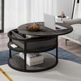 thumbnail image 3 of Dextrus Modern Lift Top Coffee Table with Storage, Round Center Tables for Living Room, Home Office, Gray, 3 of 8