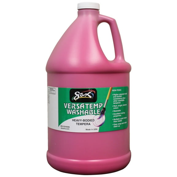 Sax Versatemp Washable Heavy-Bodied Tempera Paint, 1 Gallon, Magenta