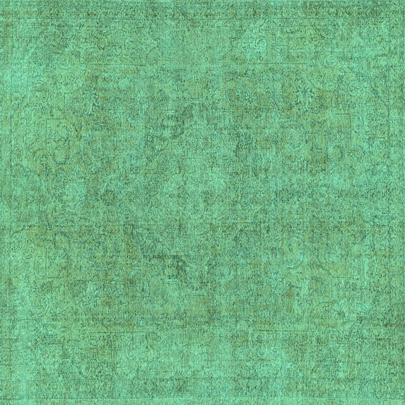 Ahgly Company Indoor Square Abstract Turquoise Blue Modern Area Rugs, 8' Square