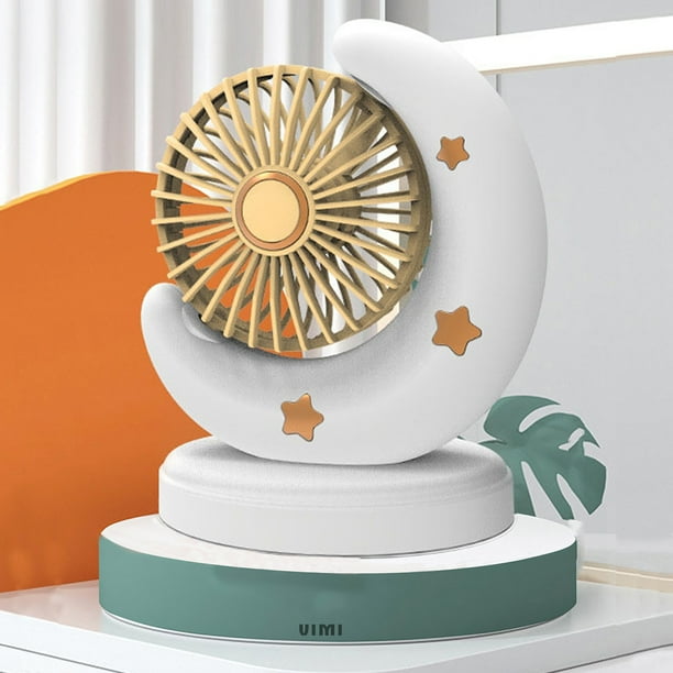 Mini Ventilador Con Forma De Luna Con Estrellas Portátil Recargable VIMI Color Blanco