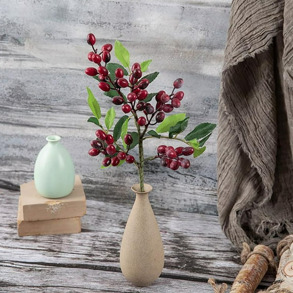 EGYMEN Simulated Olive Branch, Artificial Olive Fruit, Home Decoration, Spring Scented Berry and Flower Wall, Office Plant Wall Decor, Faux Greenery for Indoor Spaces