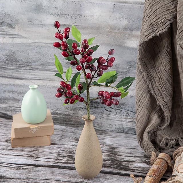 TUWABEII Baya, Olivo, Rama de Fruta, Flor Simulada, Decoración del Hogar, Pared de Flores, Pared de Plantas, Flor Artificial, Decoraciones para el Hogar