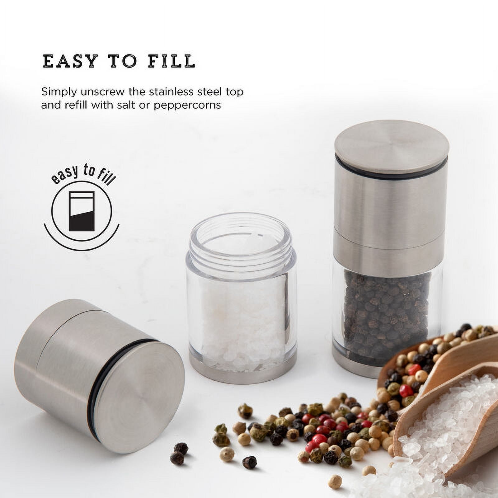Kamenstein Magnetic Salt & Pepper Grinder - Ceramic Grinders
