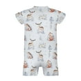 thumbnail image 5 of Woodland Animals Pine Forest Baby Romper Casual Summer Clothes Infant Baby Boy Girl Deer Fox Bear Bunny Trees Short Sleeve Jumpsuit Playsuit One Piece Outfit, 5 of 6