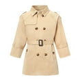 thumbnail image 5 of Favoffer Girl's Single Breasted Trench Coat Kids Long Sleeve British Style Toddler Comfortable Outerwear for Daily Travel Party Uniform 1-13 Years, 5 of 6