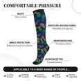 thumbnail image 3 of Lsque Retro Bright Pineapple Pattern Sport Compression Socks for Men & Women 15-20 mmHg Knee High Nurse Pregnant Running Medical and Travel Athletic, 3 of 6