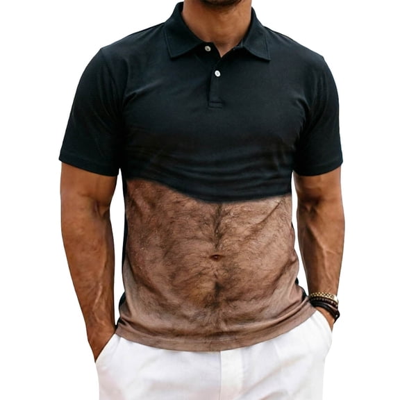 Polo Shirts for Men Short Sleeve Collared Golf Polos Fun Belly Navel Polo Shirt