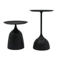 thumbnail image 6 of ToppiJoy Set of 2 Round Side Nesting Tables Set Round Pedestal Coffee Table Metal End Table Set Small Side Table for Living Room Bedroom Balcony (Matte Black), 6 of 11