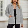 thumbnail image 4 of Jacket Women Button Down Long Sleeve Comfort Warm Jacket Fall Clothes Women Winter Jacket, 4 of 6
