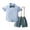 A-Blue265, variant on WhouRiu Outfit Set for Infant Boy Short Sleeve Shirt Suspenders Shorts Child Formal Cozy Gentleman Outfits,3-Piece Black,Size 18-24 M