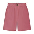 thumbnail image 4 of ZACPNCV Boys School Uniform Shorts Stretch Pull On Chino Shorts Youth Cropped Shorts with Pockets Pink 7-8 Years, 4 of 7