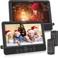 thumbnail image 1 of WONNIE 10.5" Two DVD Players Dual Screen for Car Portable CD Player Play a Same or Two Different Movies with Two Mounting Brackets, 5-Hour Rechargeable Battery, Support USB/SD Card Reader, 1 of 7
