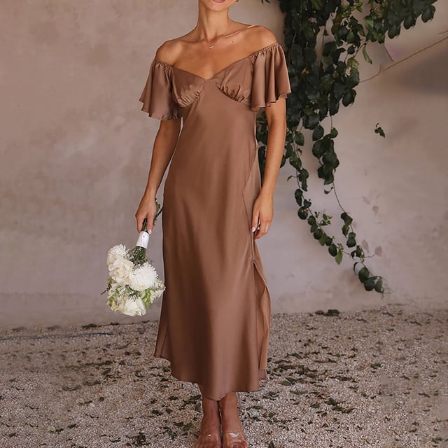 Mefallenssiah Robe Décontractée Mode Femme Printemps Été Manches Courtes Col Rond Cheville