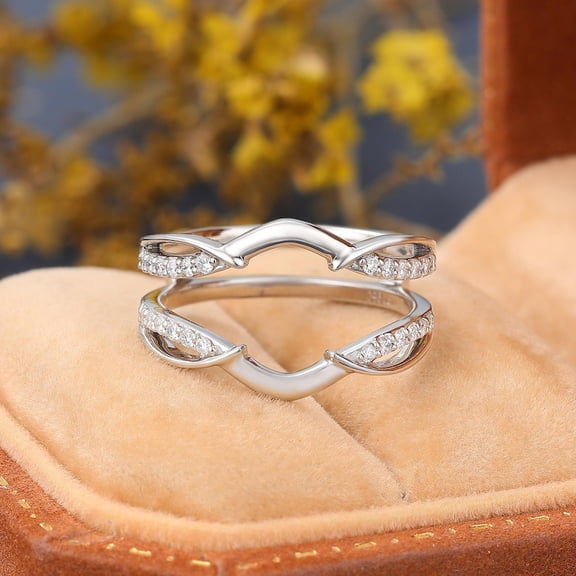 2Ct Round Cut Lab Created Diamond Women Enhancer Wrap Guard Ring 14K White Gold Plated