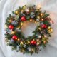 thumbnail image 2 of Corona navideña para puerta de 30 cm, corona navideña con luz, decoración navideña, corona de flores artificiales para colgar, decoración navideña para árbol de Navidad, 2 of 5