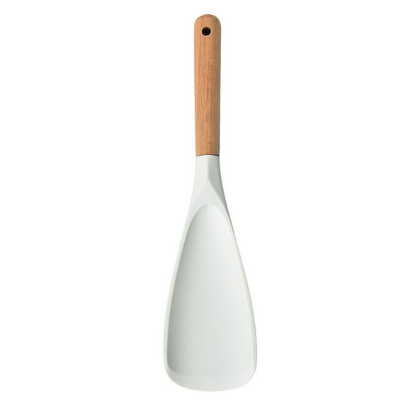 Cooking Spatula Heat Resistant Wood Handle Silicone Cooking Spoon Non-stick Cookware for Home Kitchen
