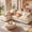 110.2"Beige, variant on U-Shape Sectional Sofa, Lofka 135'' Modular Sectional Couch with Chaise Lounge, Couch Comfy Corduroy Floor Sofa for Living Room, Corduroy Upholstered 4-Seater Sofa with Pillow Back and Square Arms,