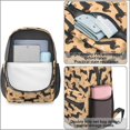 thumbnail image 4 of Dachshund and Bone Orange Pattern 17" Waterproof Oxford School Backpacks for Teens, S-Shape Padded Straps, for School, Travel, Hiking, Camping, 4 of 5