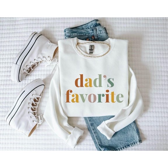Dad’s Favorite Sweatshirt – Funny Family Gift for Dad, Cozy Cotton Crewneck