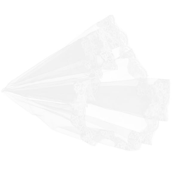 HAMPPLIES Wedding Veil Bride Wedding Accessory White Polyester Fiber 1Set 59.1x45.3in