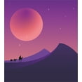 thumbnail image 3 of Ambesonne Desert Duvet Cover Sets, Camel Caravan on a Desert, 2-Queen, Quartz Coral, 3 of 7