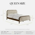 thumbnail image 2 of Omax Decor Daphne Wooden Queen size Platform Bed in Walnut and Beige, 2 of 9