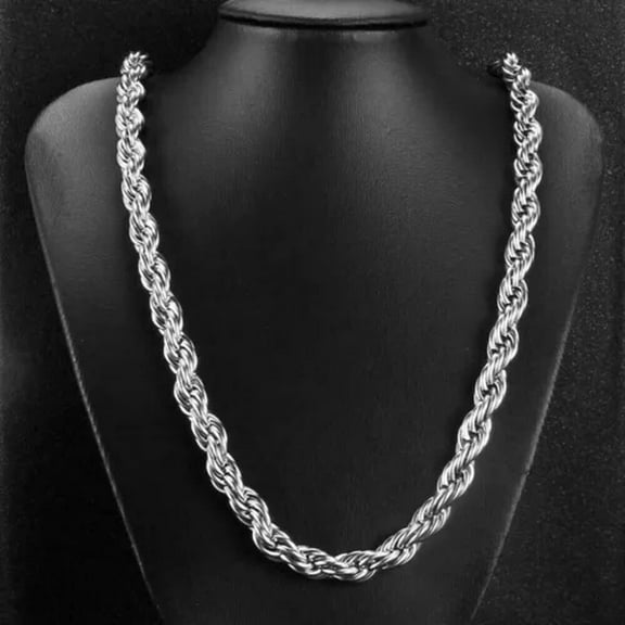 8/10mm Wide 316L Stainless Steel Women Men Rope Chains Necklaces 16''-47''