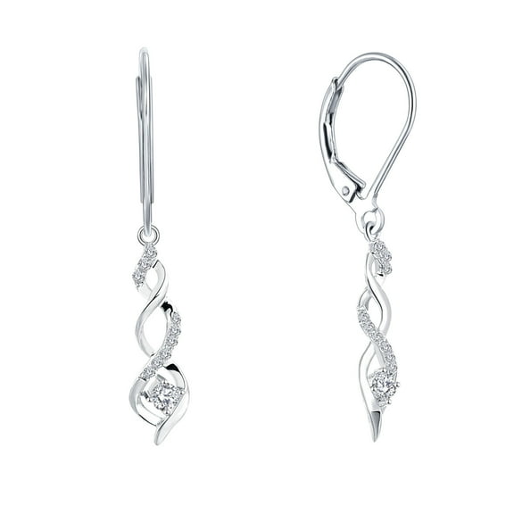 JO WISDOM 925 Sterling Silver Infinity Dangle & Drop Earrings with AAA Cubic Zirconia