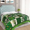 thumbnail image 6 of St Patrick''s Day Throw Blanket Shamrocks Design Super Soft Flannel Blanket, Green Gnomes Ireland Clovers Saints Blanket Decorations for Bed Couch Living Room Sofa 50"x40", 6 of 6