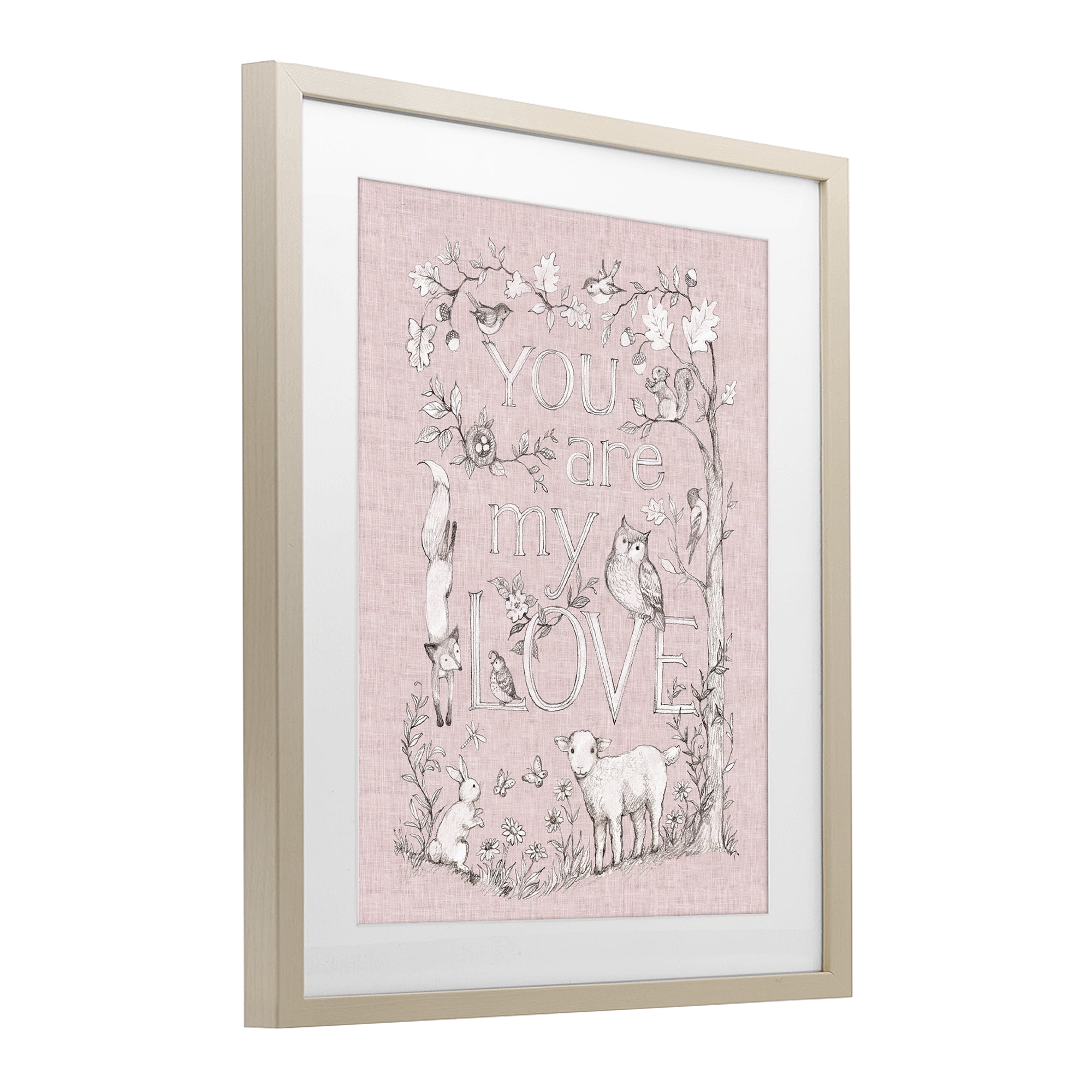 Stupell Industries You Are My Love Birch Framed Print Under Glass, design by Susan Winget
