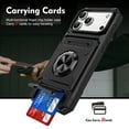 thumbnail image 2 of Armor Case for iPhone 17 Pro with Hidden Credit Card Slot [360° Rotatable Ring Holder Stand Magnetic Kickstand][Support Car Mount]Shockproof Phone Case For iPhone 17 Pro,Black, 2 of 7
