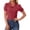 C742 Brick Red, variant on Gbsyewxs Womens Tops V Neck Puff Sleeve Solid Color Slim Button Summer T Shirts For Women Brick Red