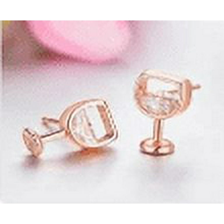 Sterling Wine Glasses Earrings With Swarovski Crystals 