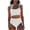 White, variant on Women 3 Piece Swimwear Spaghetti Strap Halter High Waist Trunks With Skirts Modest Stretchy Bathing Suit (XL, Black)
