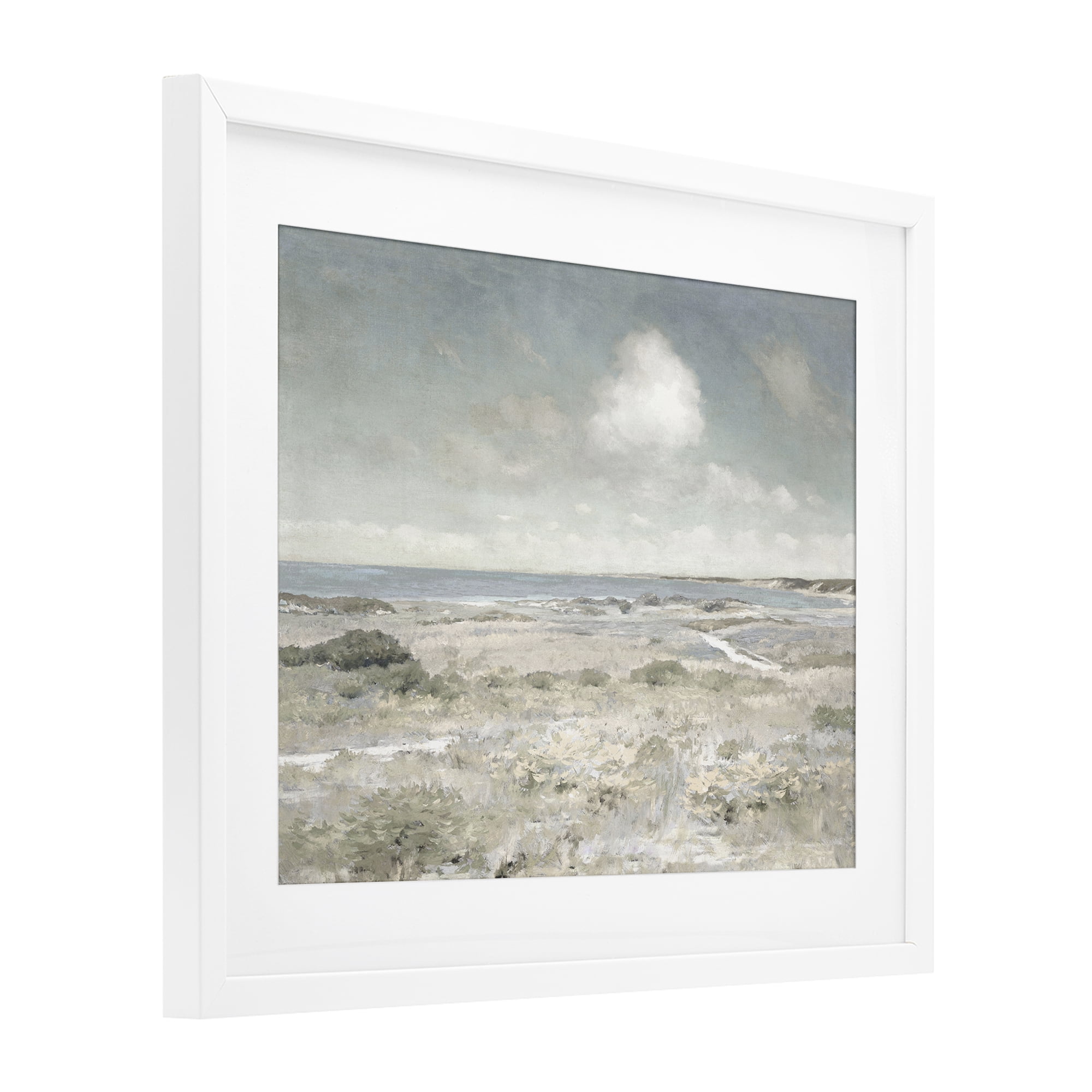 Stupell Industries By The Shore Neutrals White Framed Print Under Glass, design by Christy McKee