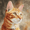 Tabby Watercolor, variant on Orange Tabby Cat Portrait Canvas Wall Art,Animal Decor for Living Room Bedroom Cafe Gallery