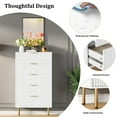 thumbnail image 4 of Huisuilinss Fluted 5 Drawers Dresser For Bedroom,Modern Chest Of Drawers,Wood Drawer Organizer,Tall Dresser With Wide Drawers For Living Room Closet Hallway Entryway, 4 of 7