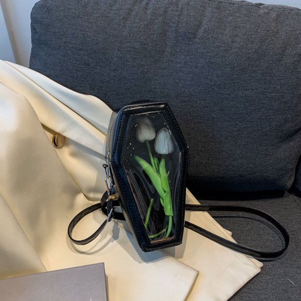 Bolso de mano transparente de moda para mujer, bolso de mano de PVC + Pu (negro L) Ndcxsfigh Para Estrenar
