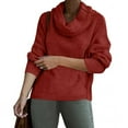 thumbnail image 2 of biudgviw Sweater for Women High Neck Oversized Pullover Tops Long Sleeve Thermal Knit Winter Blouses Fall Clothes, 2 of 7