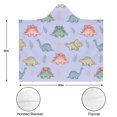 thumbnail image 3 of Wearable Blanket,Purple Background Dinosaur Pattern Hooded Wearable Flannel Blanket for Adults & Teens,Winter Poncho Shawl Wrap Cape Cozy Anti-Pill,50"x60", 3 of 5