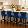 thumbnail image 4 of EHANCIS Set of 2 Counter Height Bar Stools, Modern Velvet Upholstered Counter Chair with Backrests, Home Kitchen Island Leisure Chairs with Solid Wood Legs(Blue ), 4 of 6