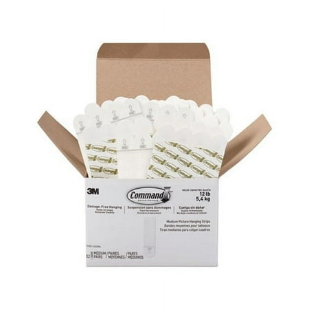 Picture Hanging Strips Value Pack, Removable, 0.75" x 2.75", White, 52 Pairs/Pack