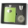 thumbnail image 1 of Visol Green Leather Stainless Steel Hip Flask, Telescopic Shot Cup and Funnel Gift Set - 6 oz, 1 of 1