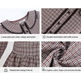 thumbnail image 4 of SOLOCOTE Girls Plaid Cotton Long Sleeve Peter Pan Classic Vintage School Dress, 4 of 6