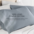 thumbnail image 2 of Blue 300TC Cotton Cooling Pillow Case Set, Standard/Queen, by Noble Linens, 2 of 8